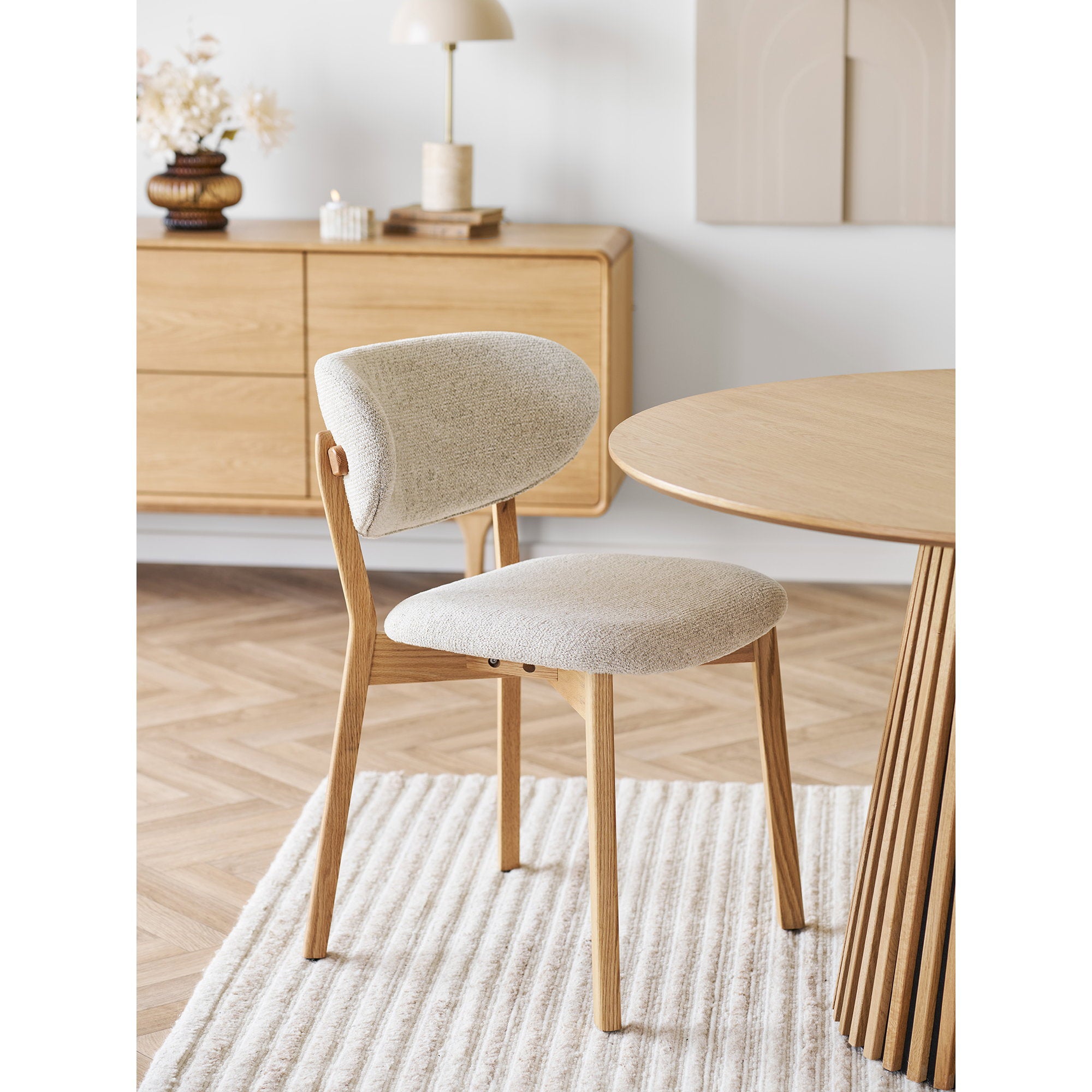 Dunkirk Dining Chair – Oak – Natural / Beige