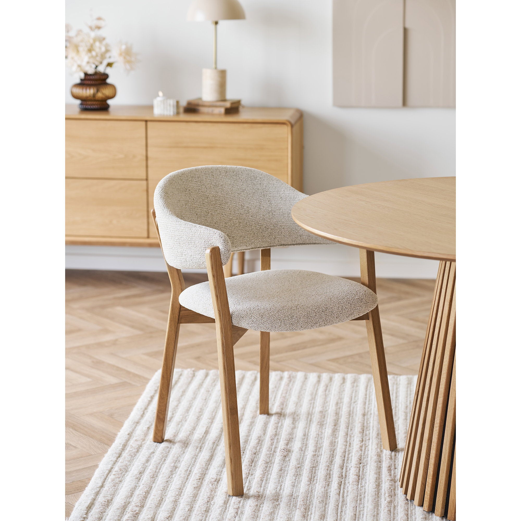 Dunkirk Dining Chair – Oak – Natural / Beige