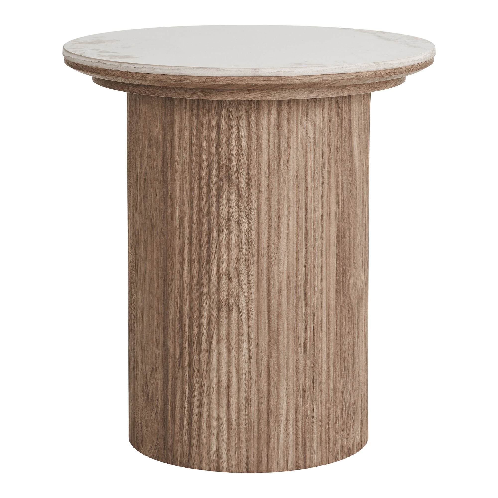 Athens Side Table – White / Brown