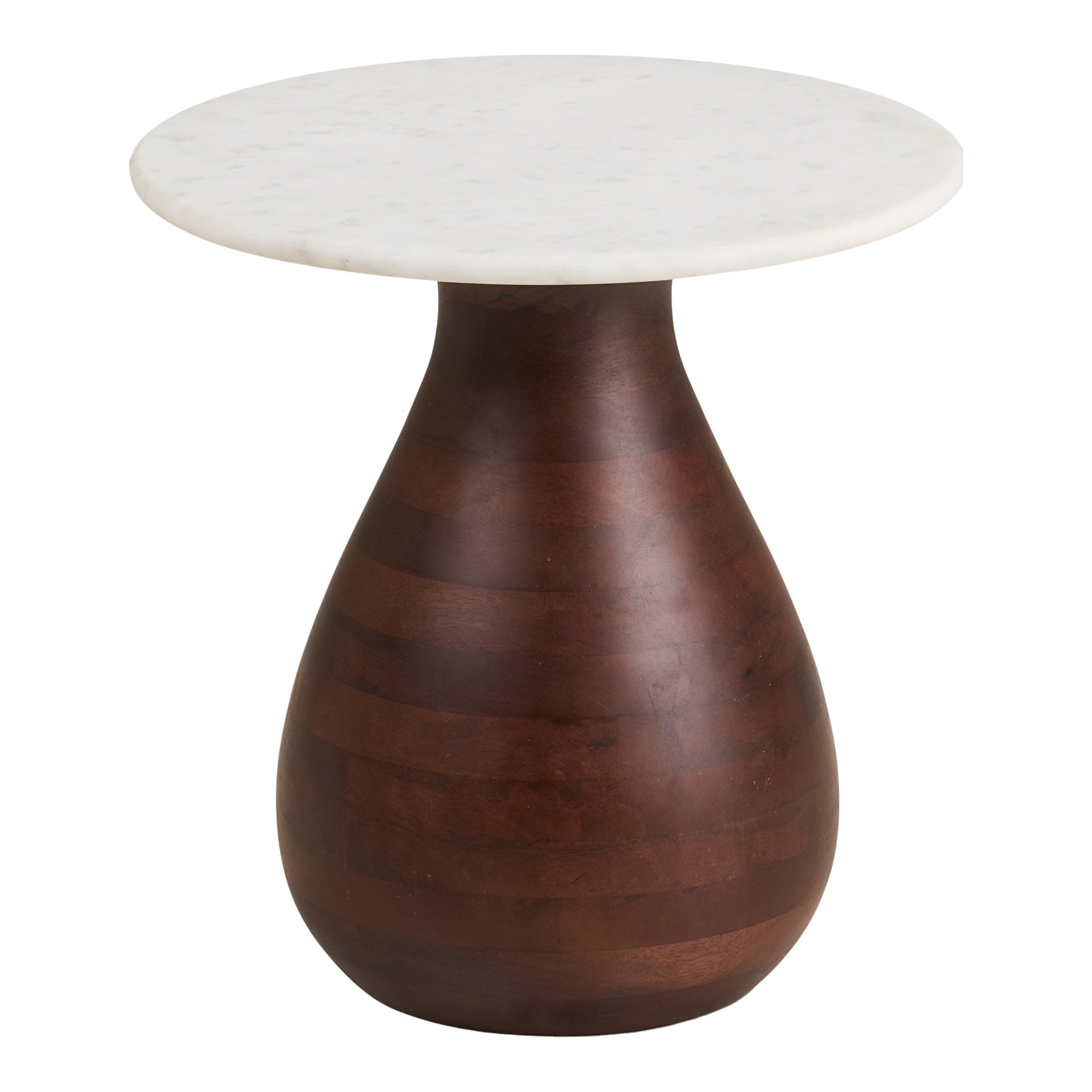 Heide Side Table – White / Dark brown