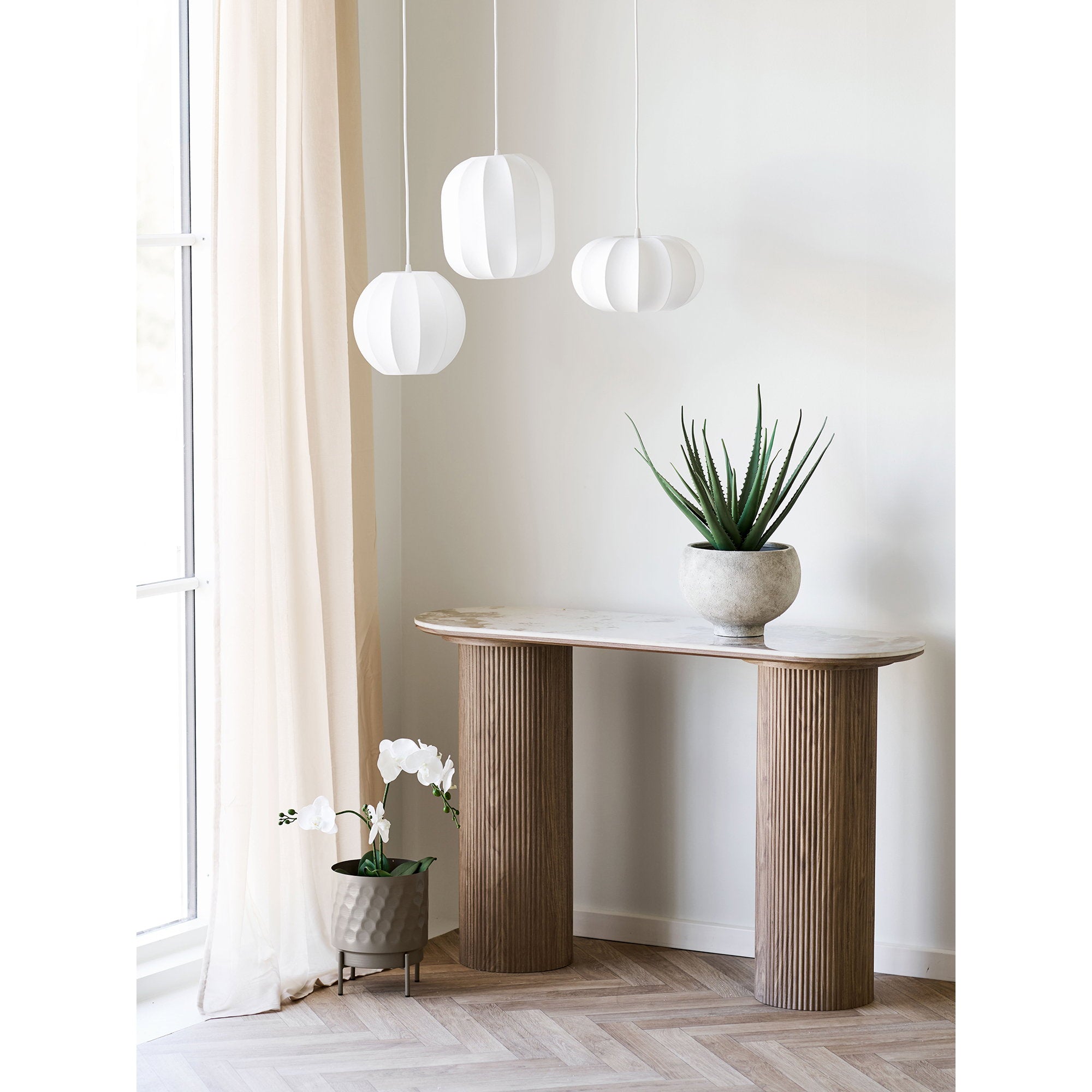 Athens Console Table – White / Brown