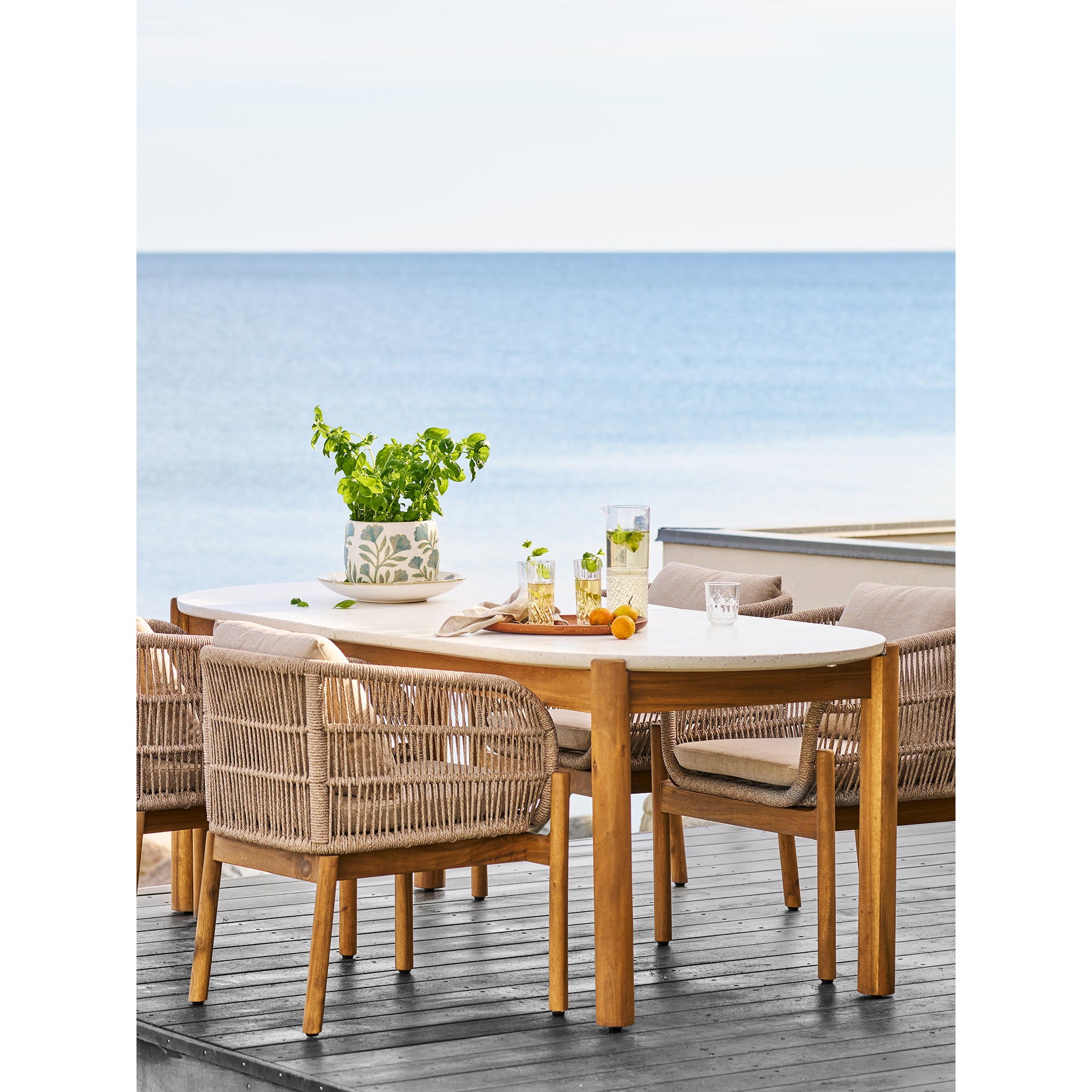 Terracina Dining Table – Natural / White
