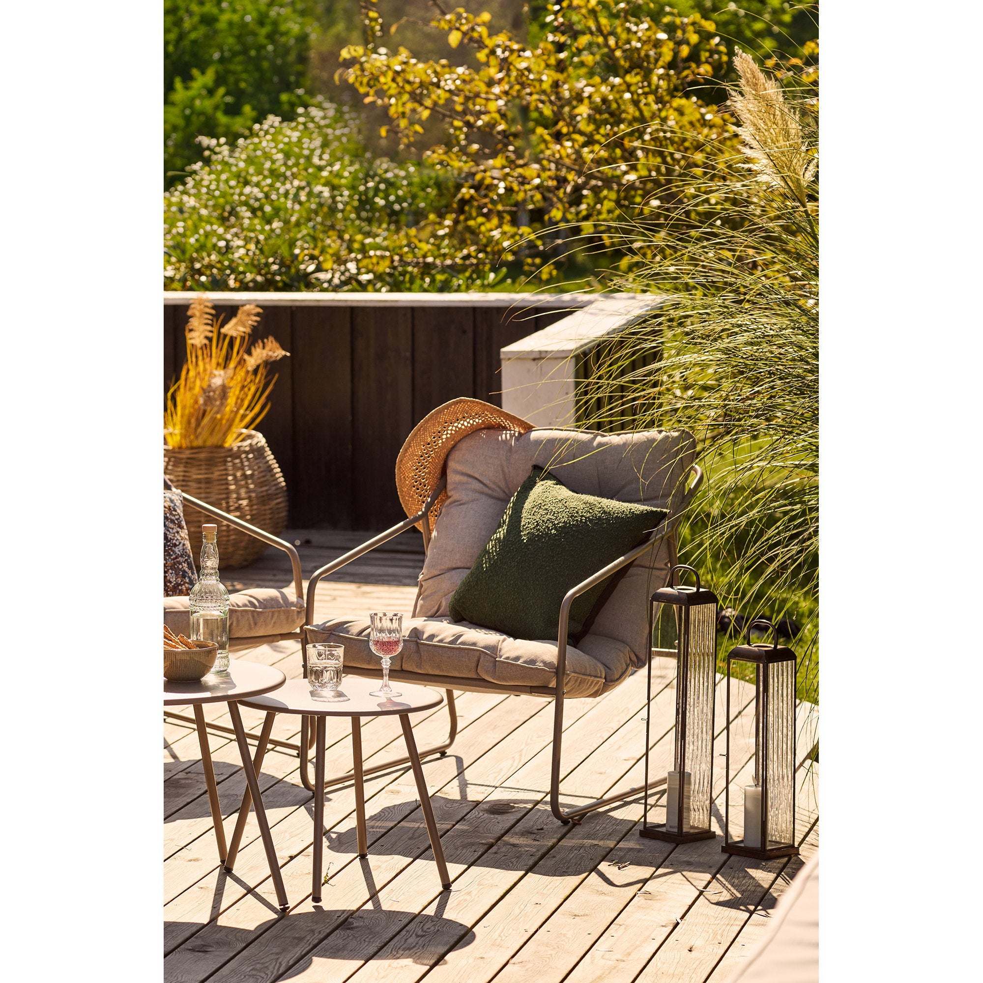 Nilo Lounge set, steel, sand, incl. cushions – Sand