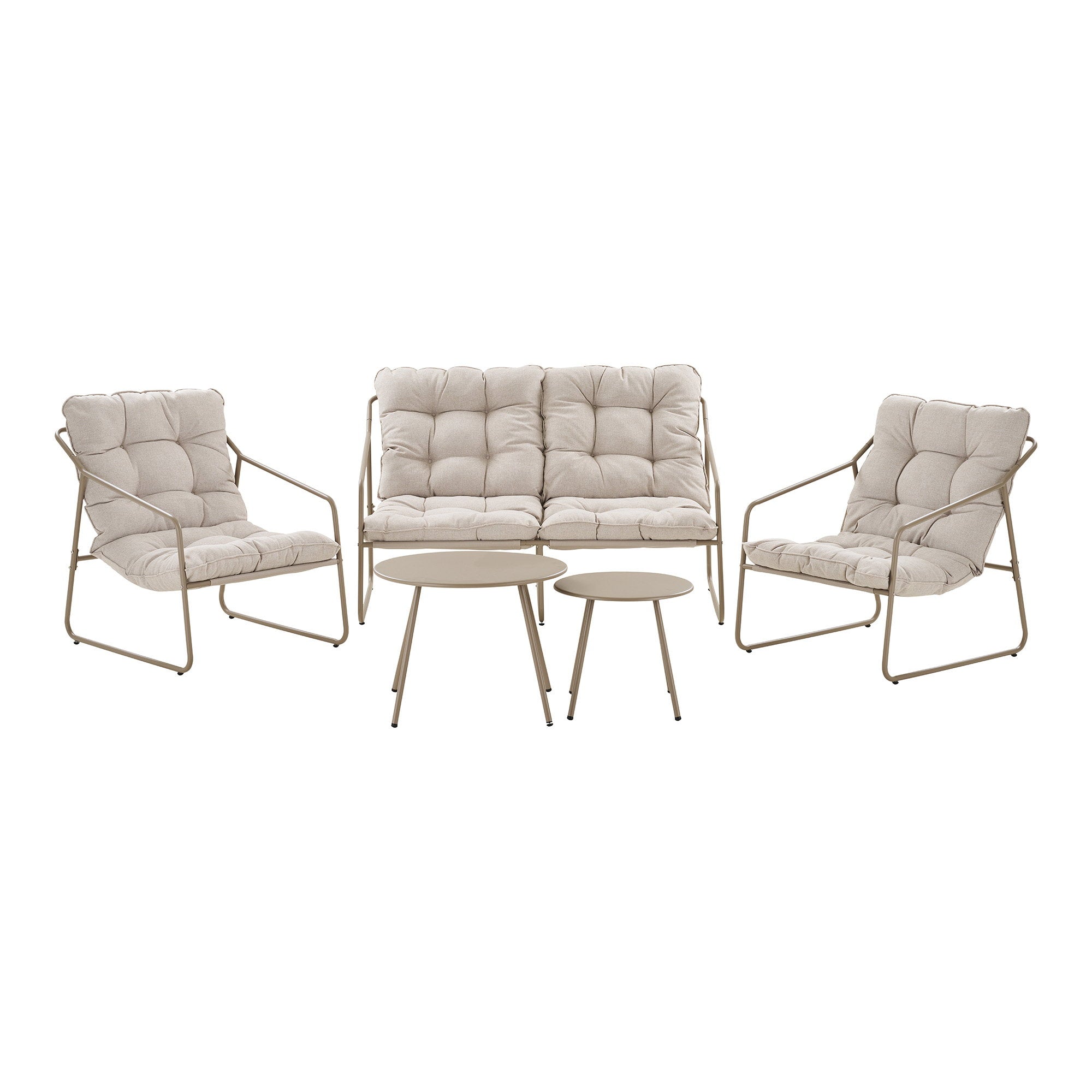 Nilo Lounge set, steel, sand, incl. cushions – Sand