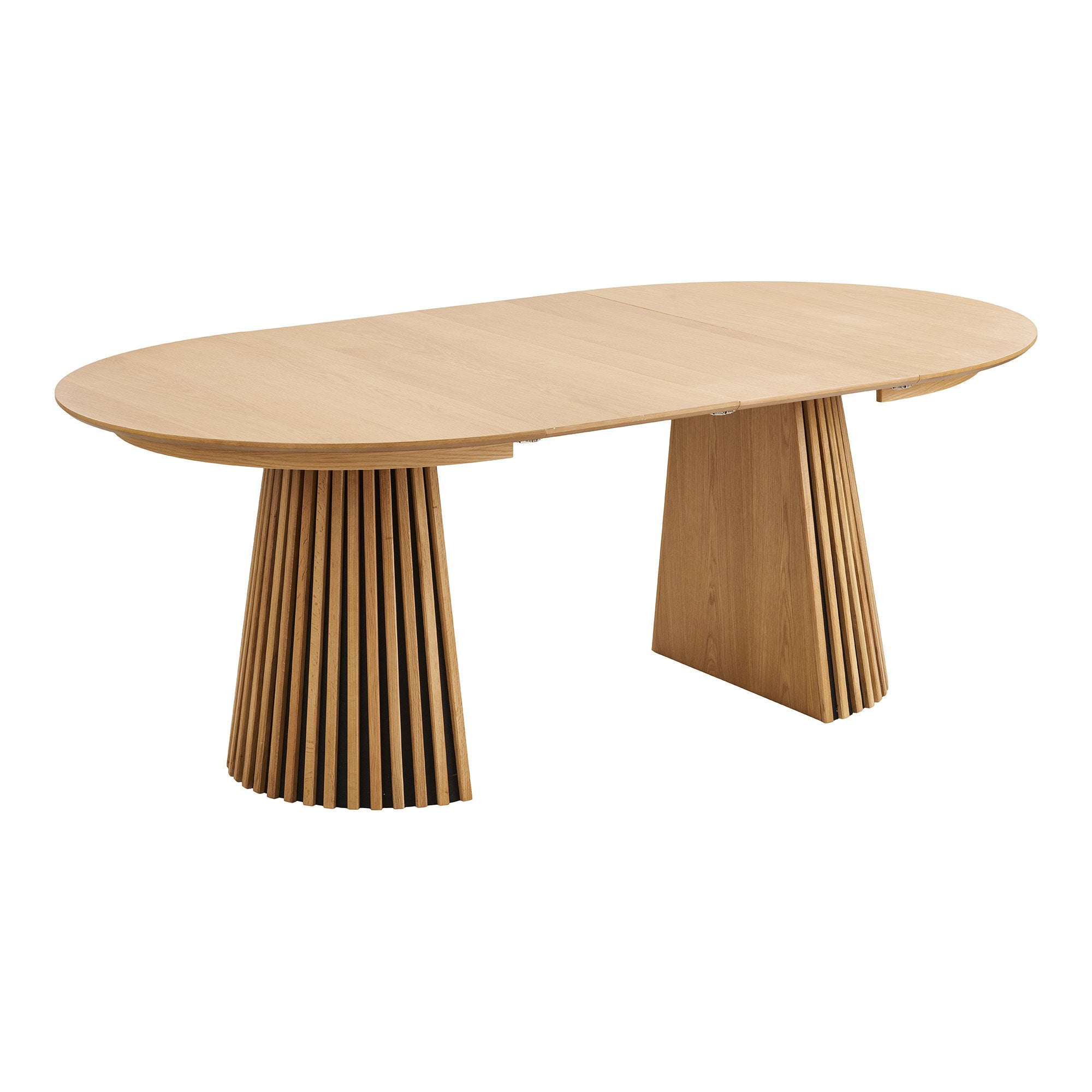 Osaka and Artenara Dining Set – PU Leather – Oak / Nature / Black