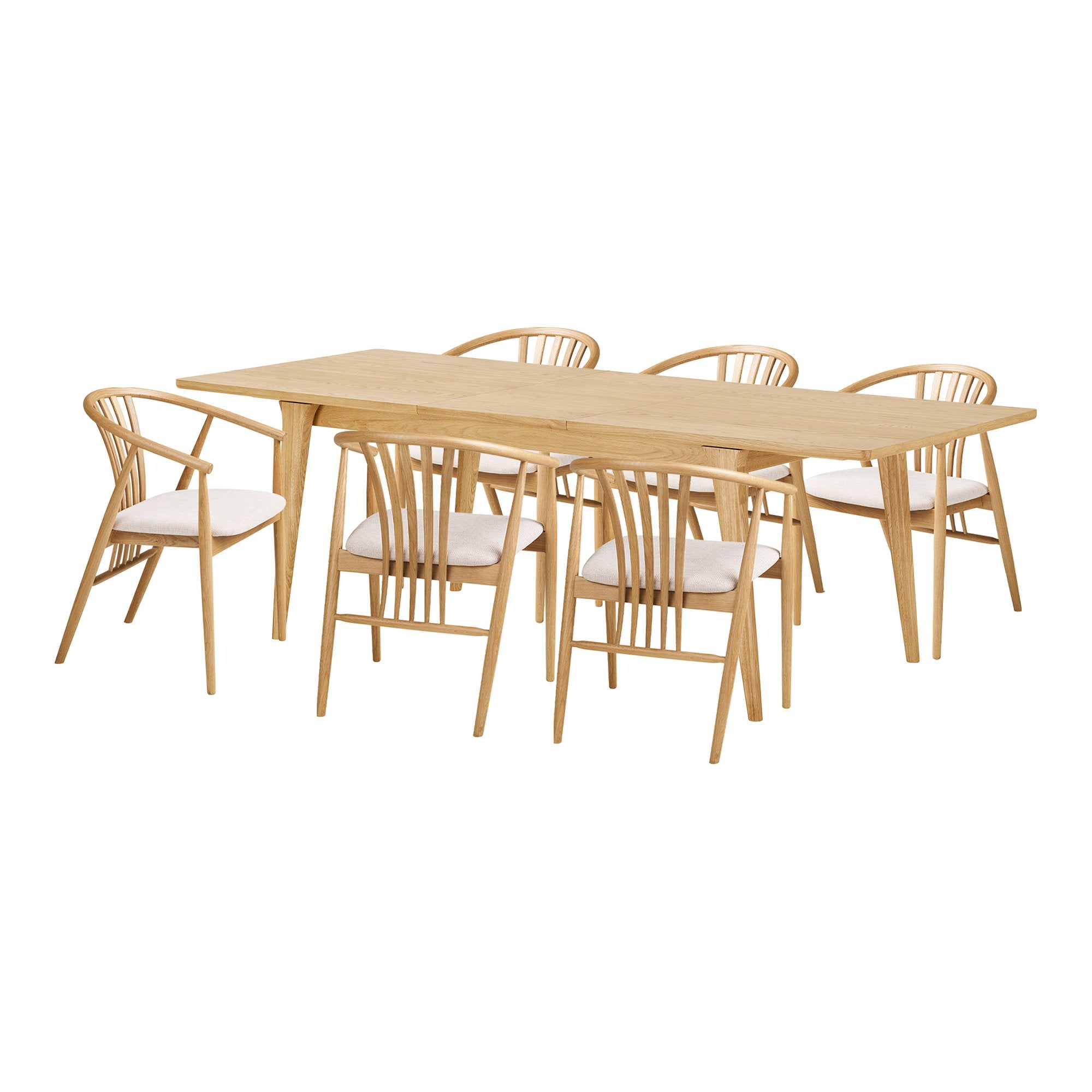 Darwin and Agustin Dining Set – Oak – Natural