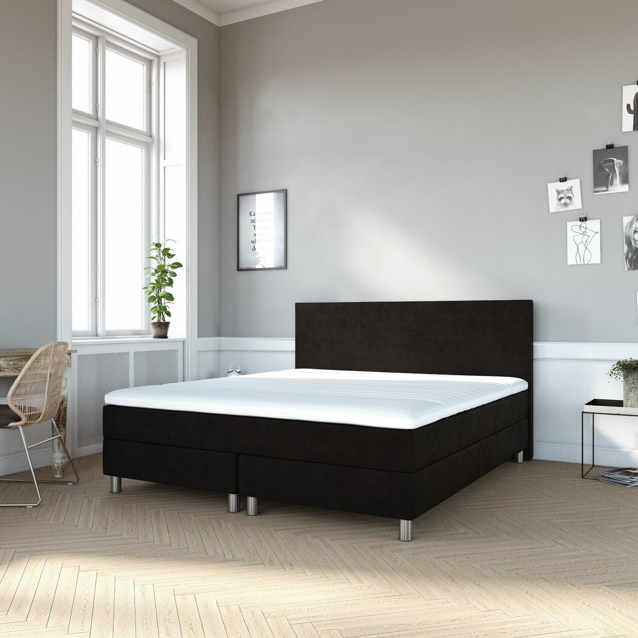 DREAM Classic Continental 140 x 200 cm, 5-Zone Pocket Spring, incl. 40 mm. top mattress