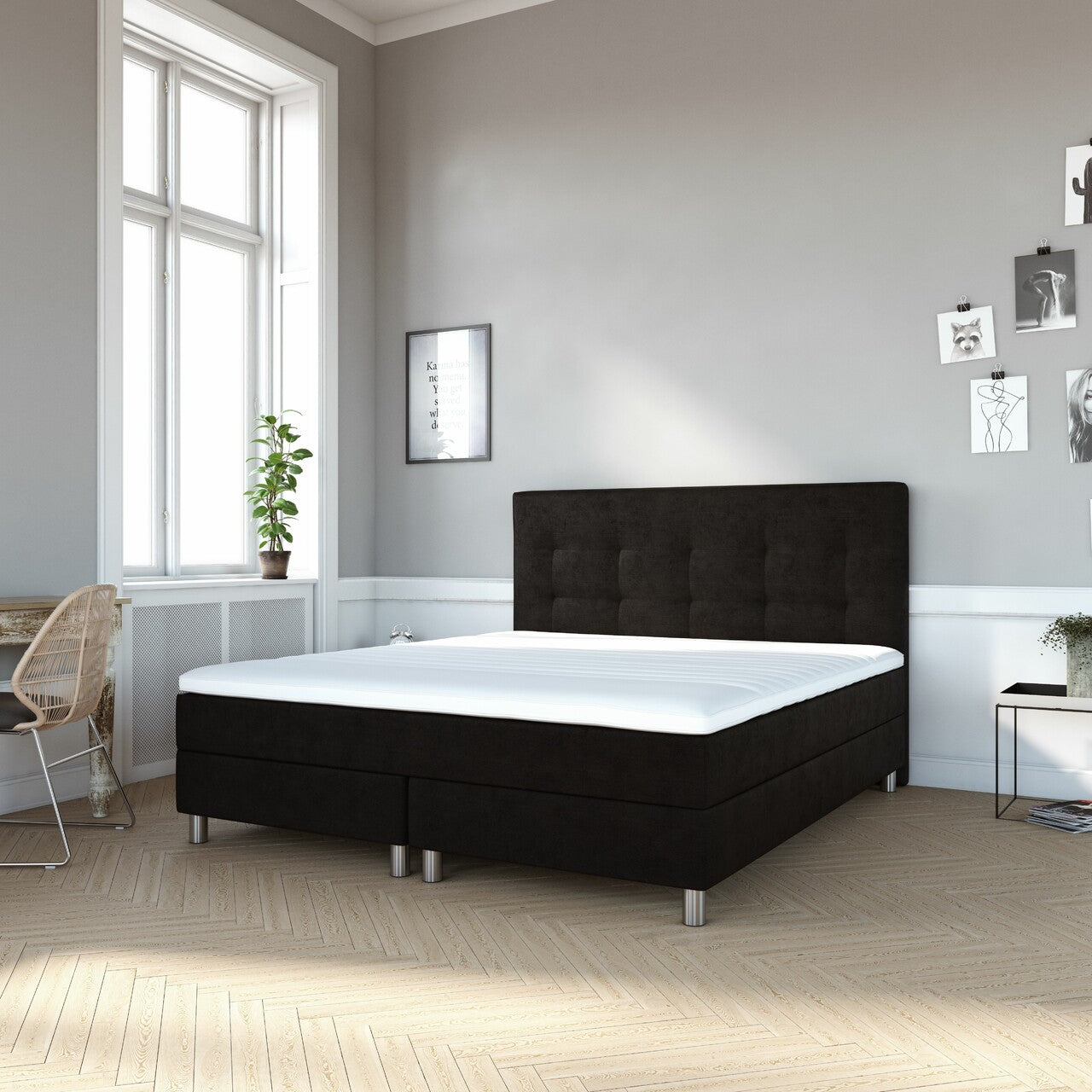 DREAM Classic Continental 140 x 200 cm, 5-Zone Pocket Spring, incl. 40 mm. top mattress