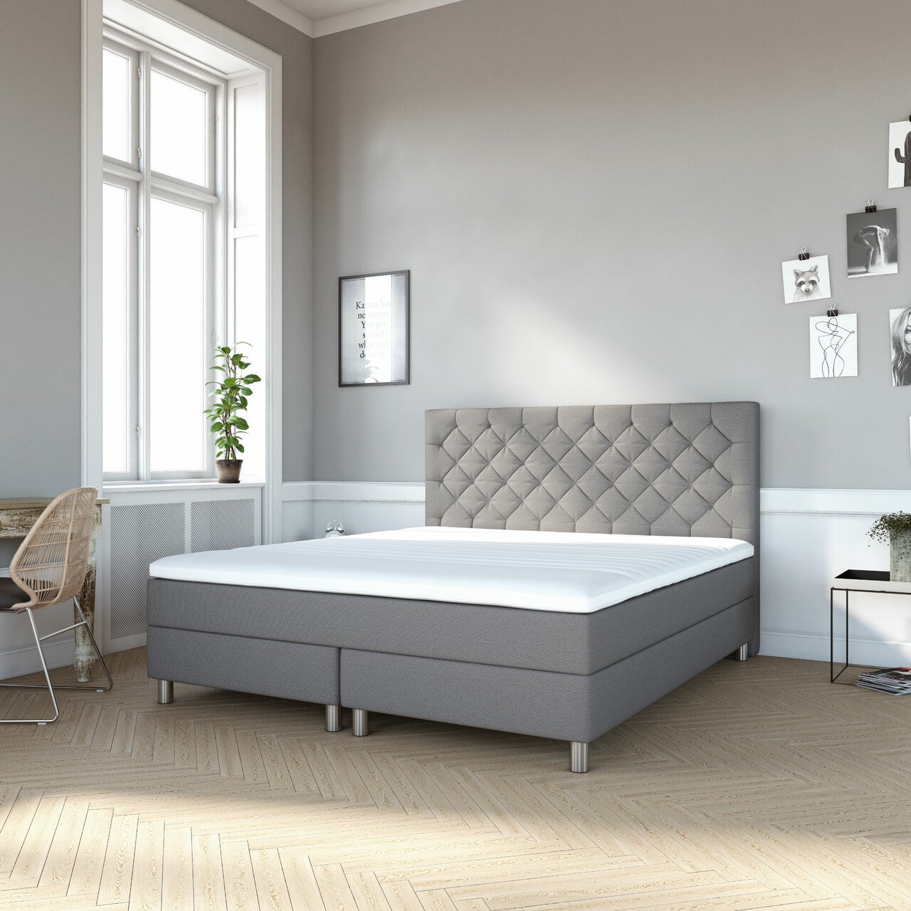 DREAM Classic Continental 140 x 200 cm, 5-Zone Pocket Spring, incl. 40 mm. top mattress