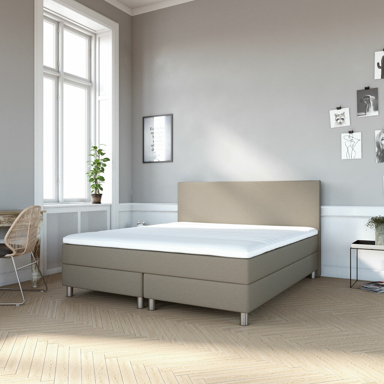 DREAM Classic Continental 140 x 200 cm, 5-Zone Pocket Spring, incl. 40 mm. top mattress