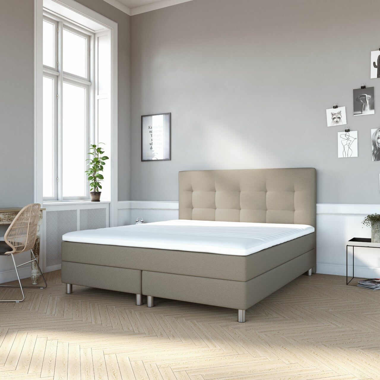 DREAM Classic Continental 140 x 200 cm, 5-Zone Pocket Spring, incl. 40 mm. top mattress