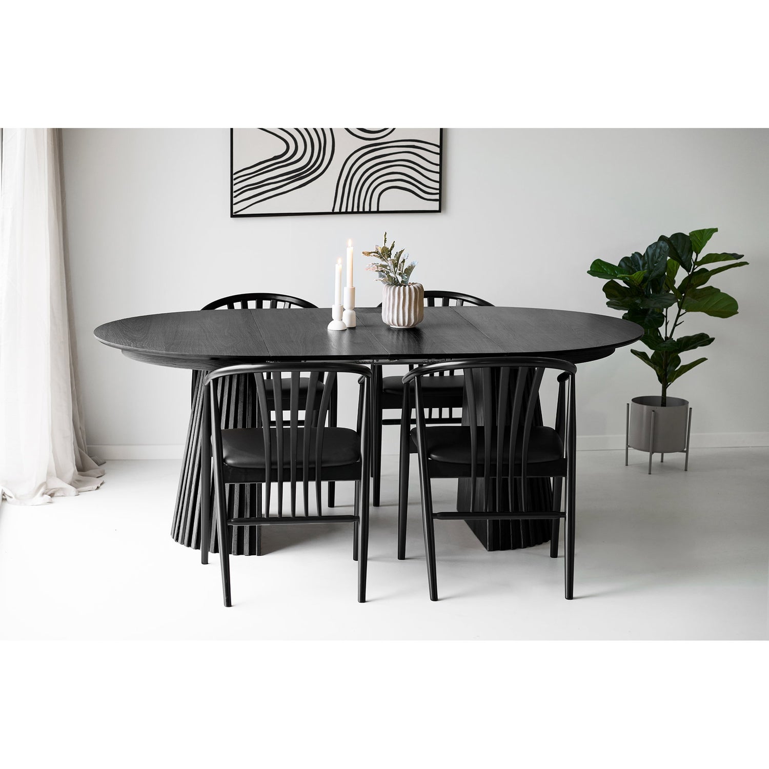 Agustin Dining Chair – Oak – Black