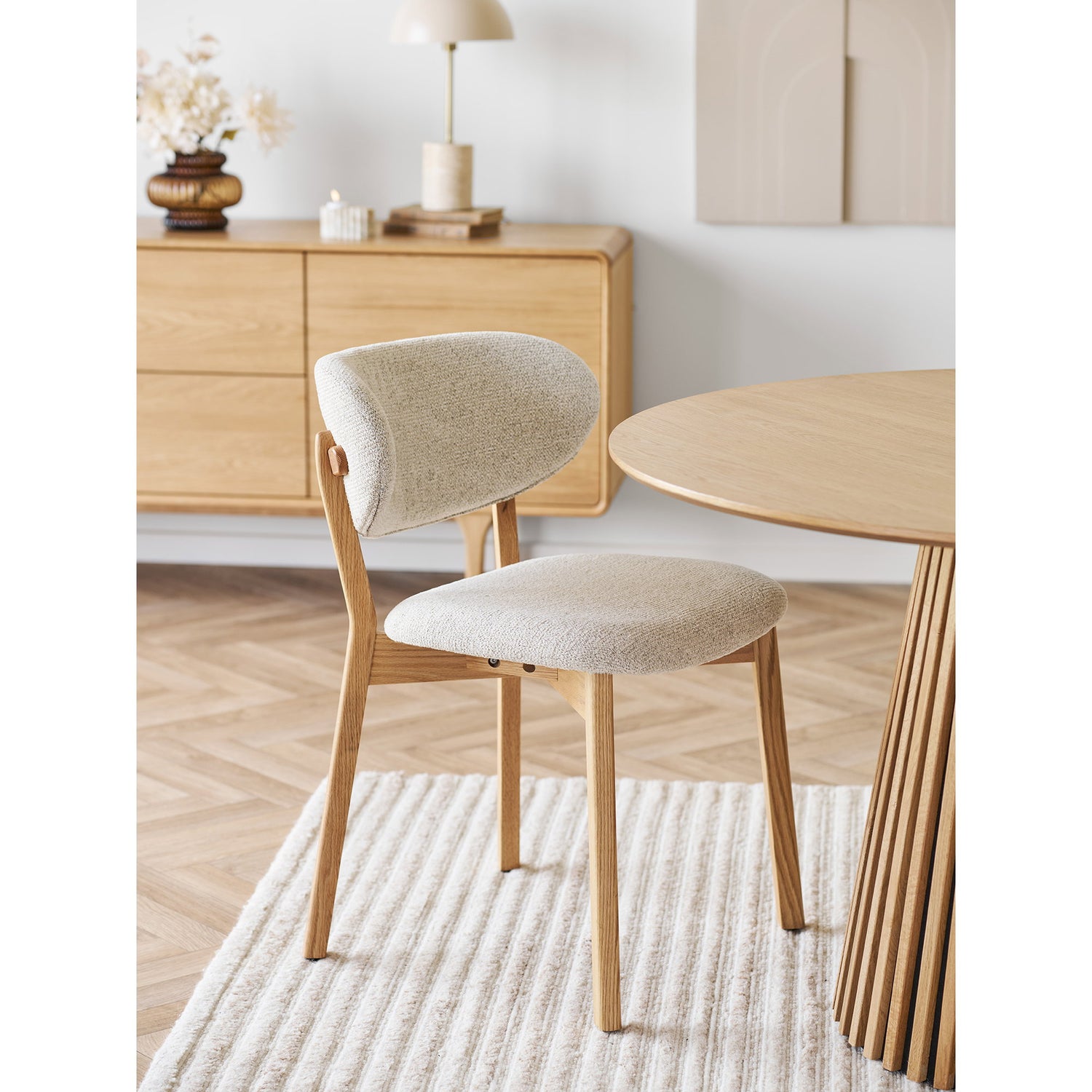 Dunkirk Dining Chair – Oak – Natural / Beige