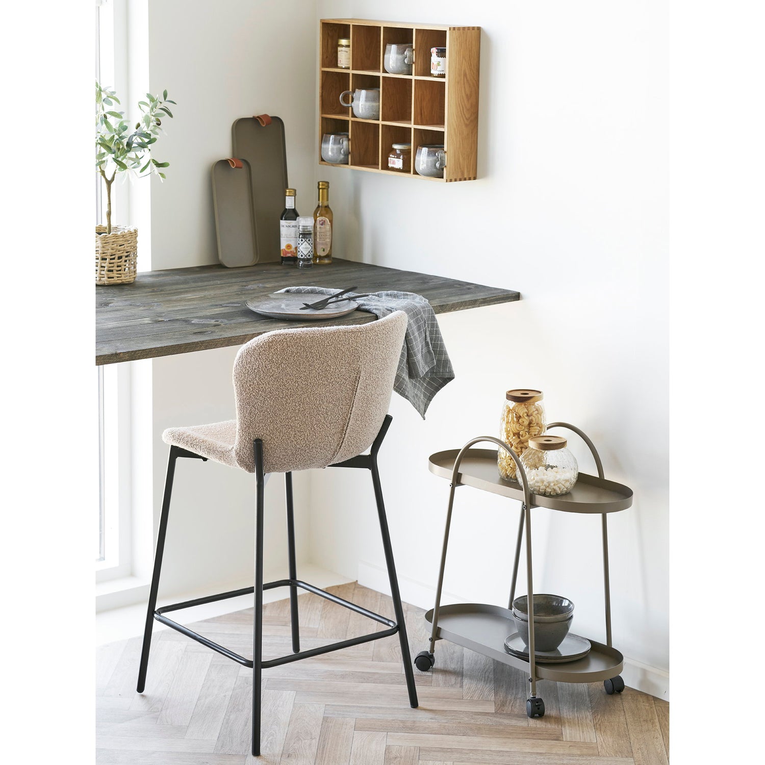 Maceda Counter Chair – Beige