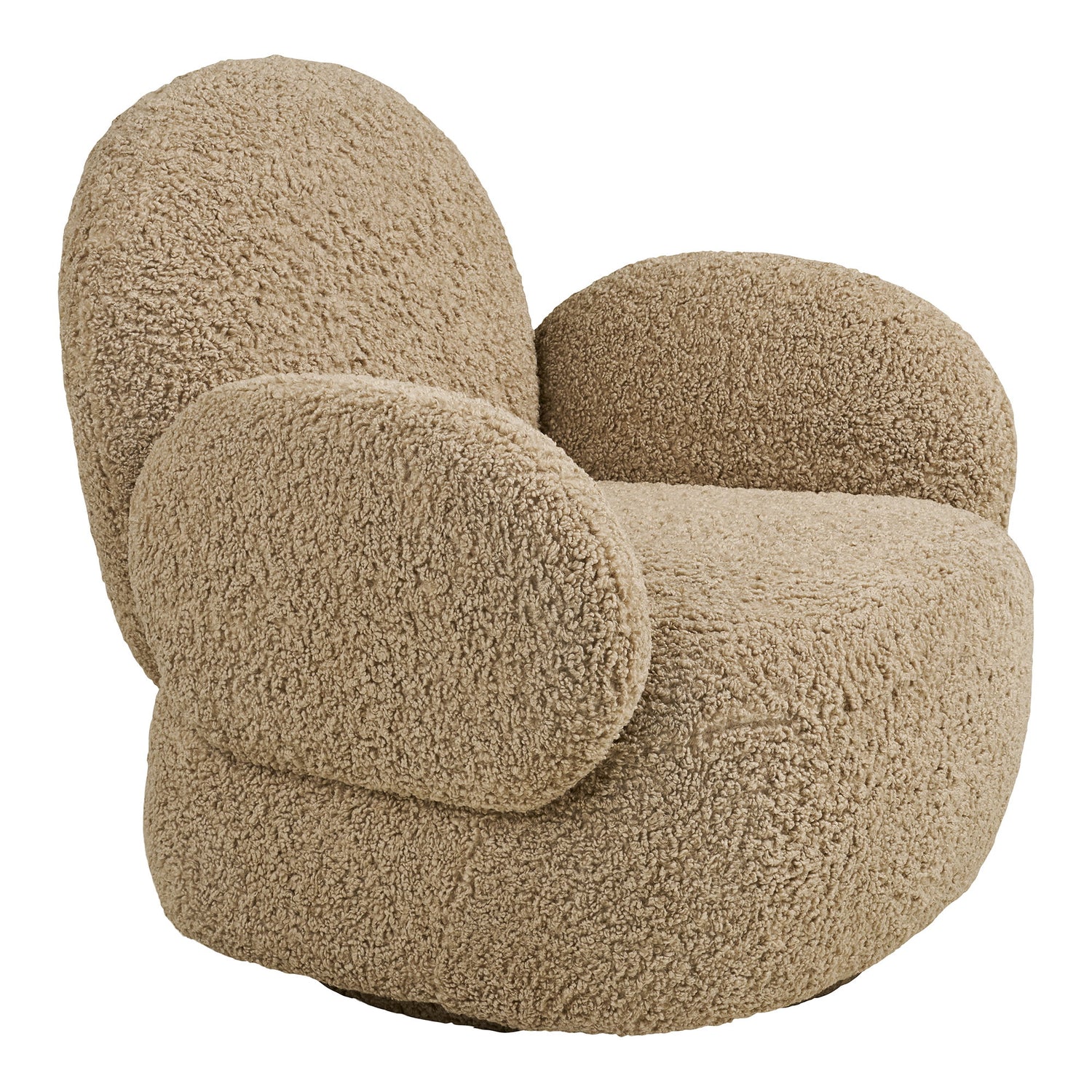 Messina Lounge chair with swivel function – Light Brown