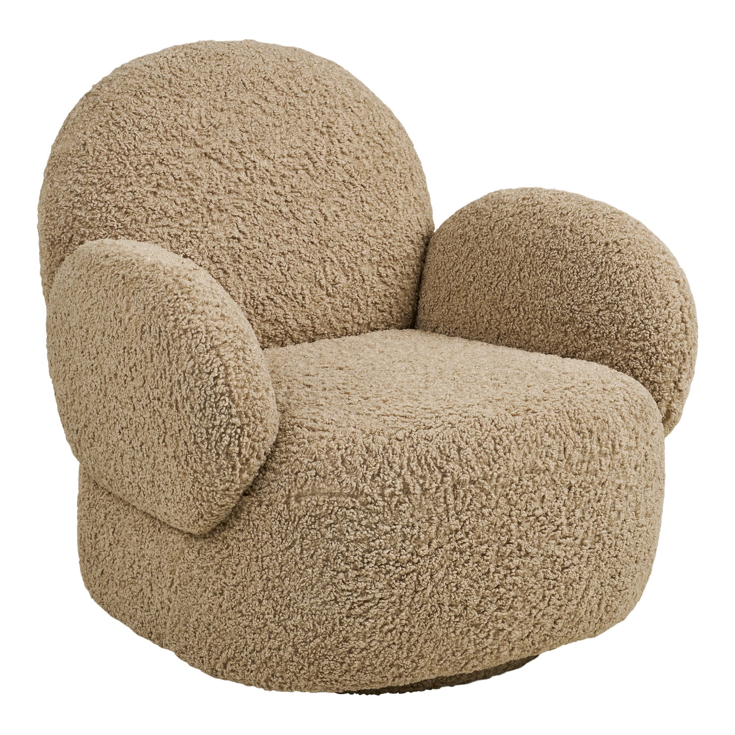 Messina Lounge chair with swivel function – Light Brown