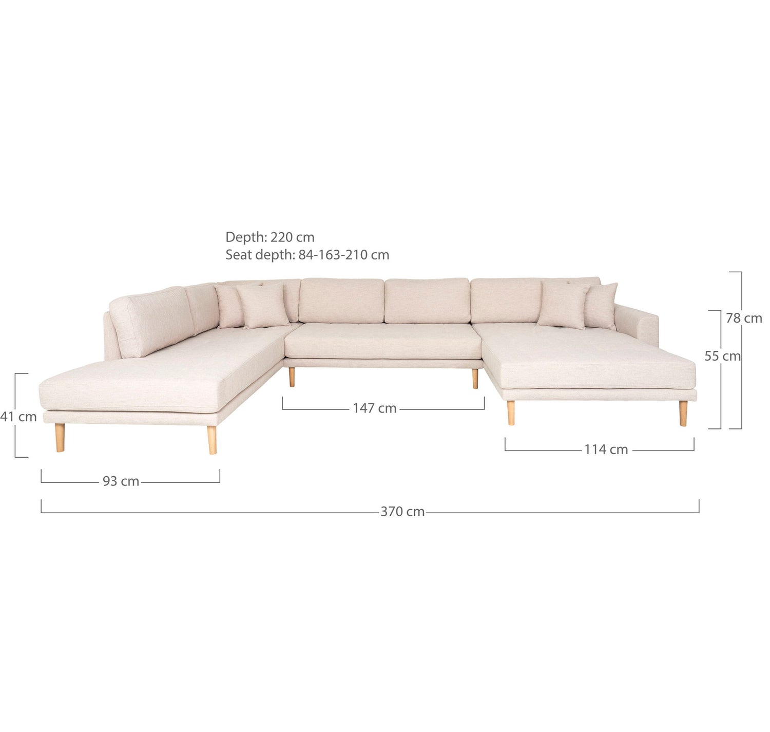 Lido U-Sofa Open End