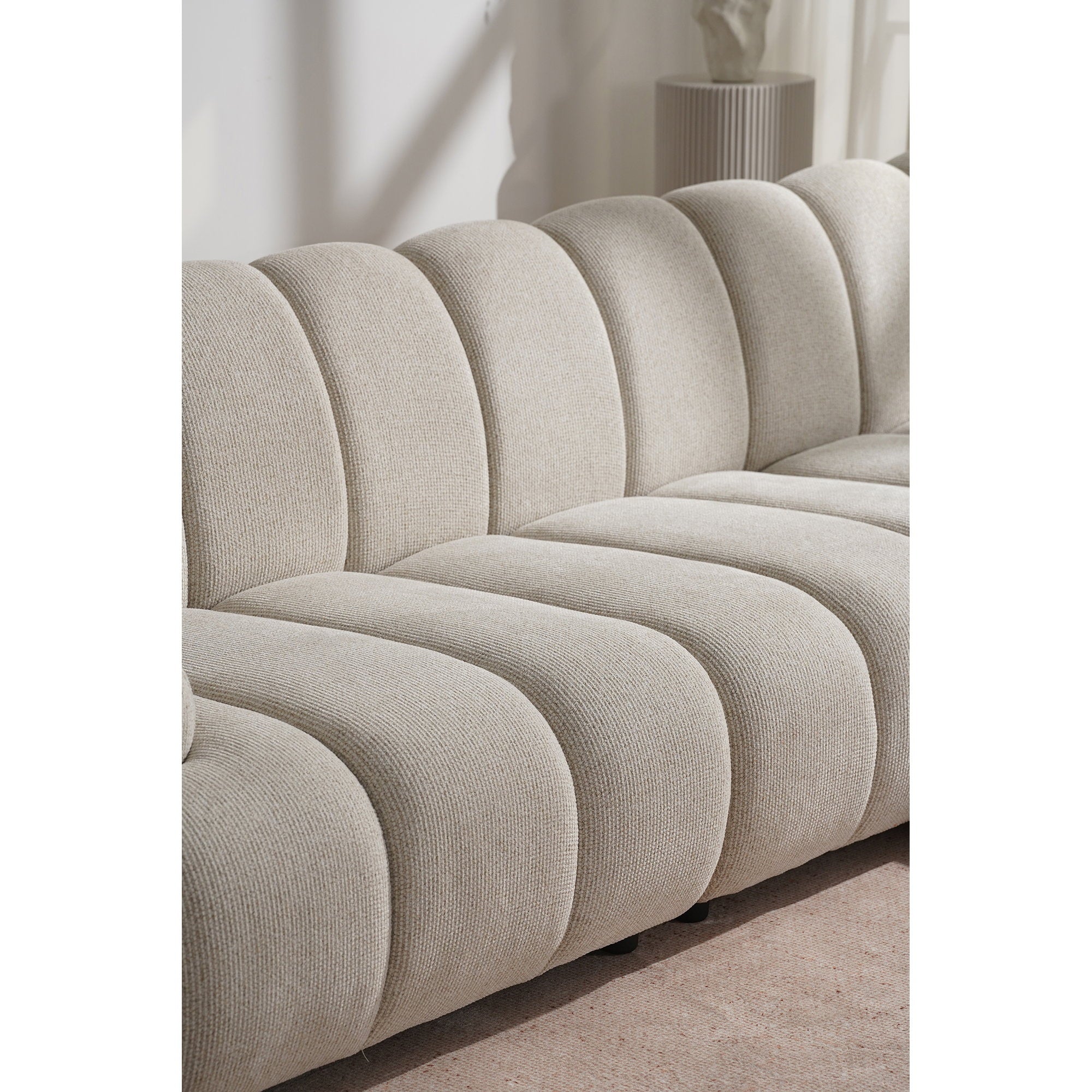 Taza 3.5 seater modular sofa w/pouf – Sand