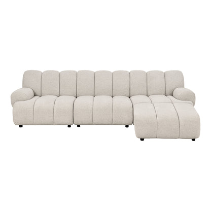 Taza 3.5 seater modular sofa w/pouf – Sand – 95-175×275 cm
