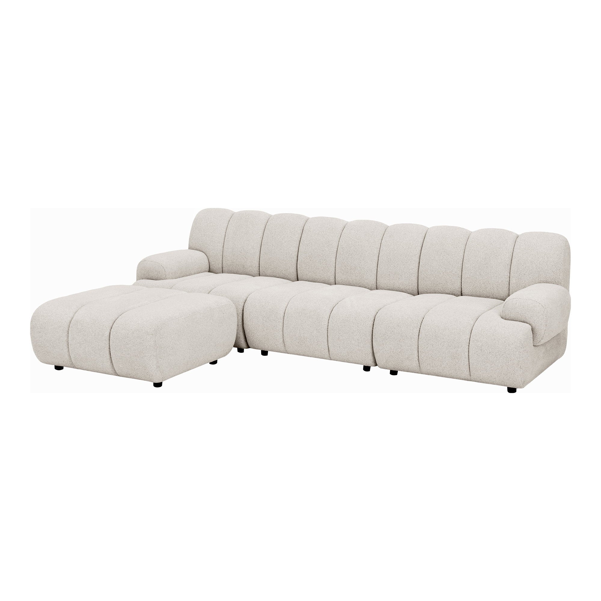 Taza 3.5 seater modular sofa w/pouf – Sand