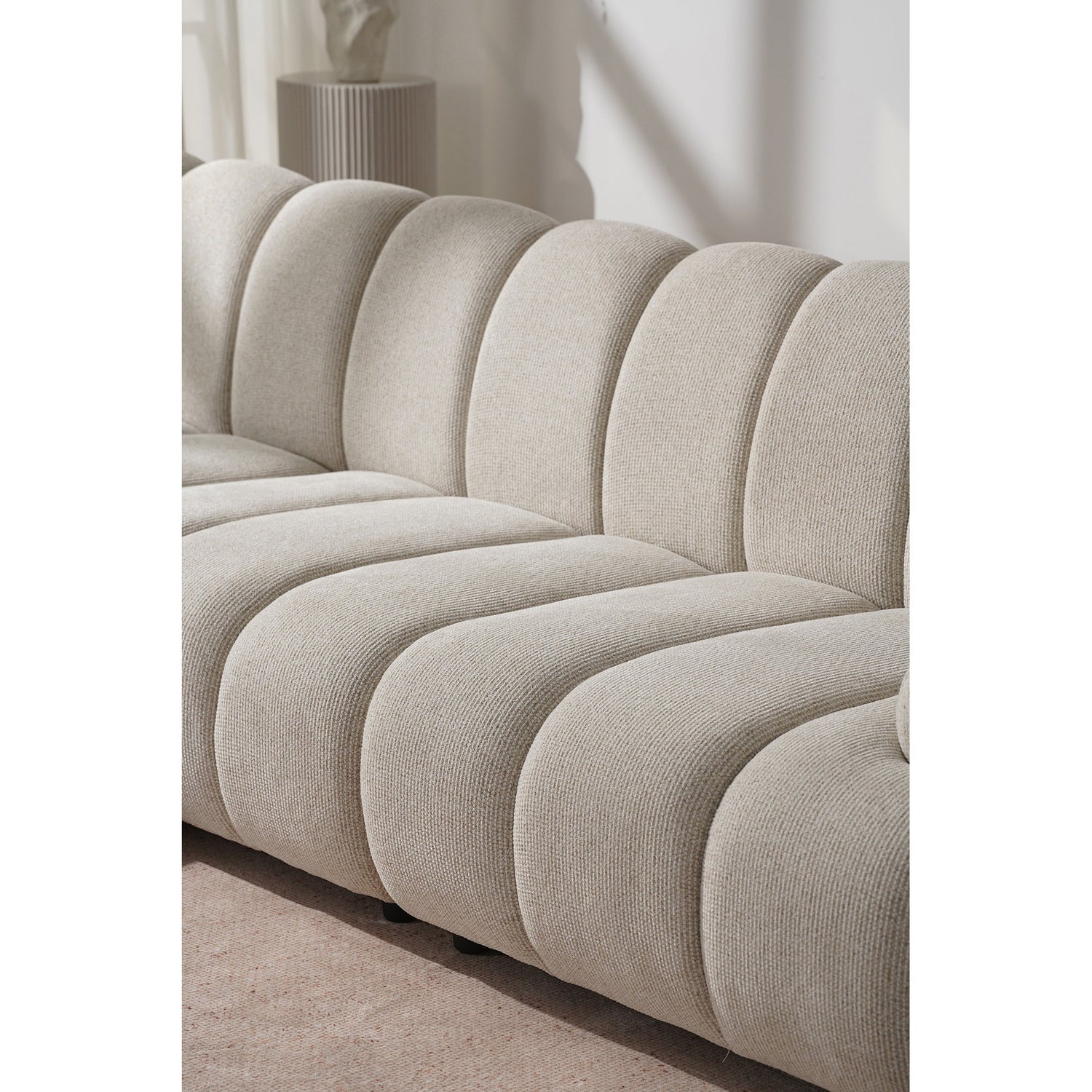 Taza 3.5 seater modular sofa w/pouf – Sand