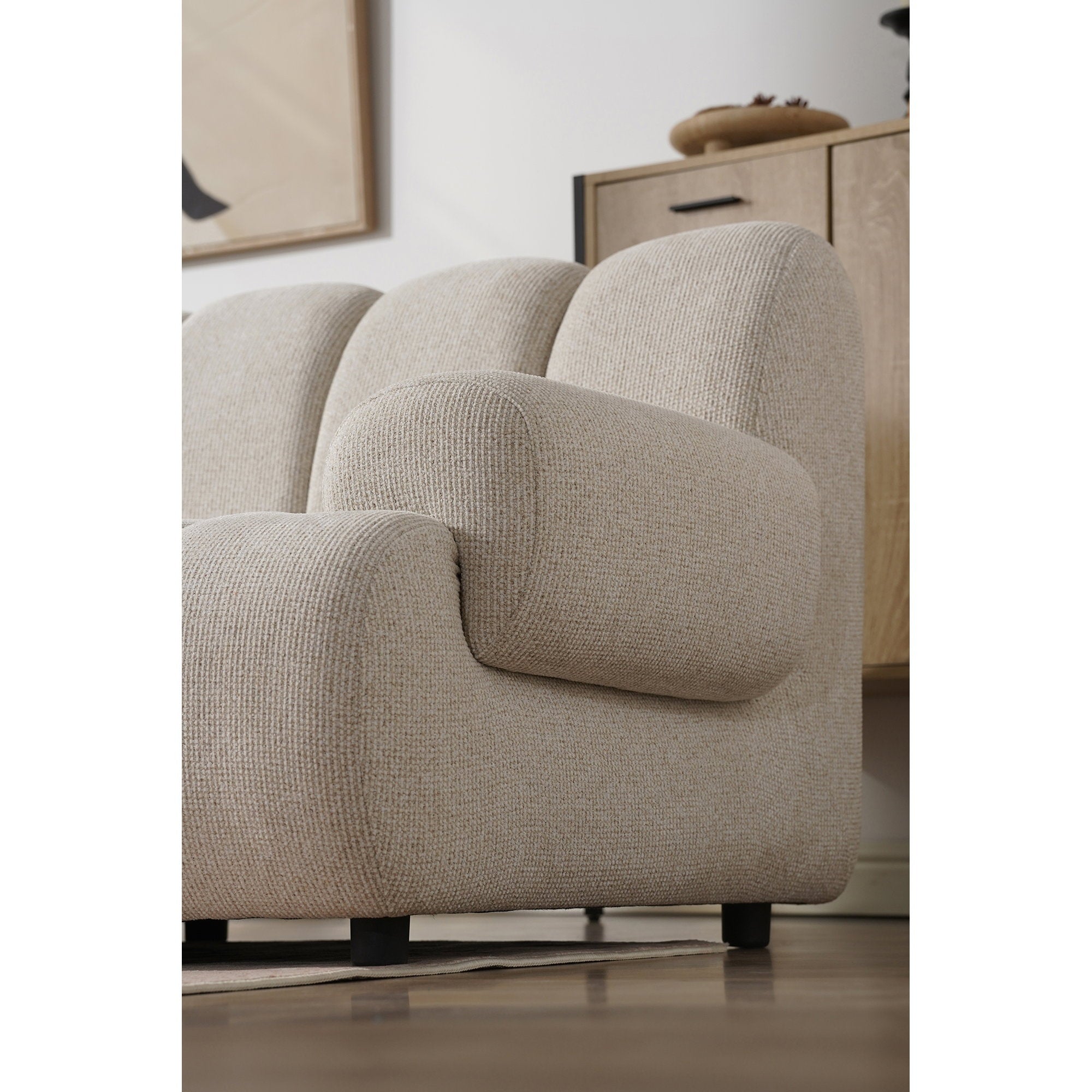 Taza 3.5 seater modular sofa w/pouf – Sand