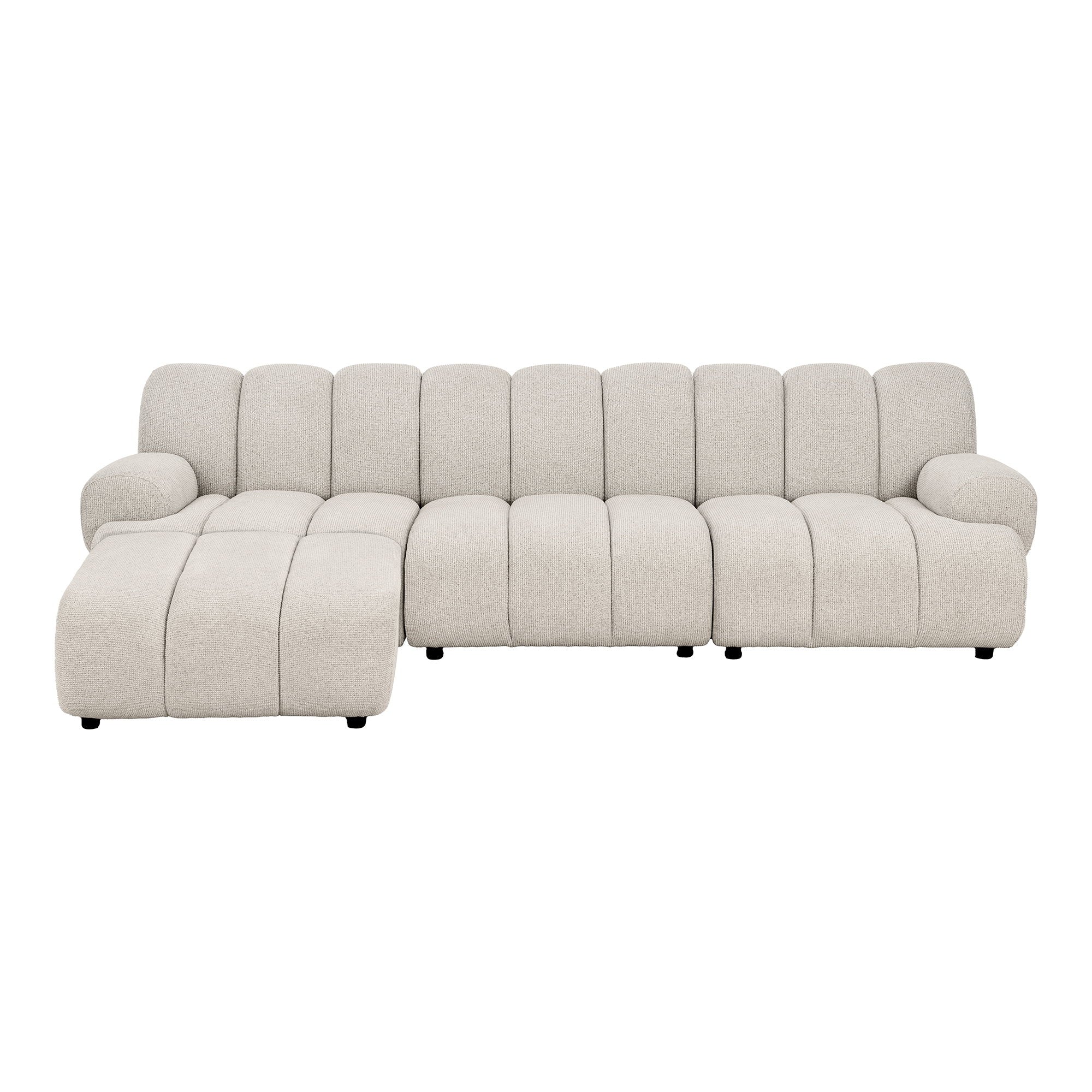 Taza 3.5 seater modular sofa w/pouf – Sand – 95-175×276 cm