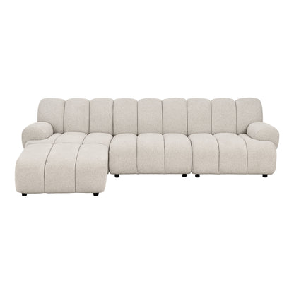 Taza 3.5 seater modular sofa w/pouf – Sand – 95-175×276 cm