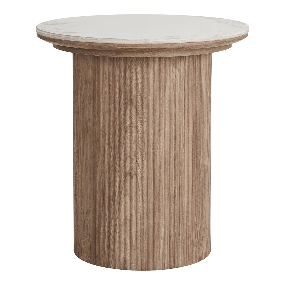 Athens Side Table – White / Brown