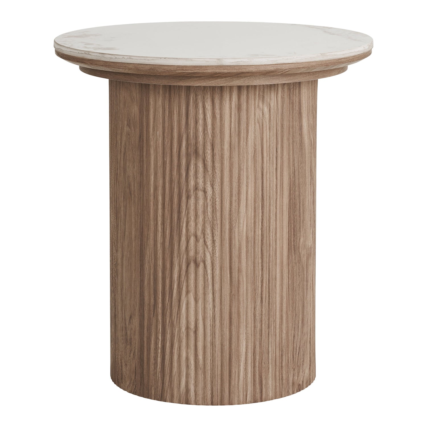 Athens Side Table – White / Brown