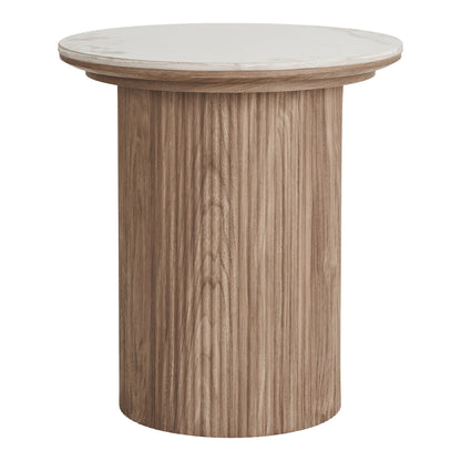Athens Side Table – White / Brown