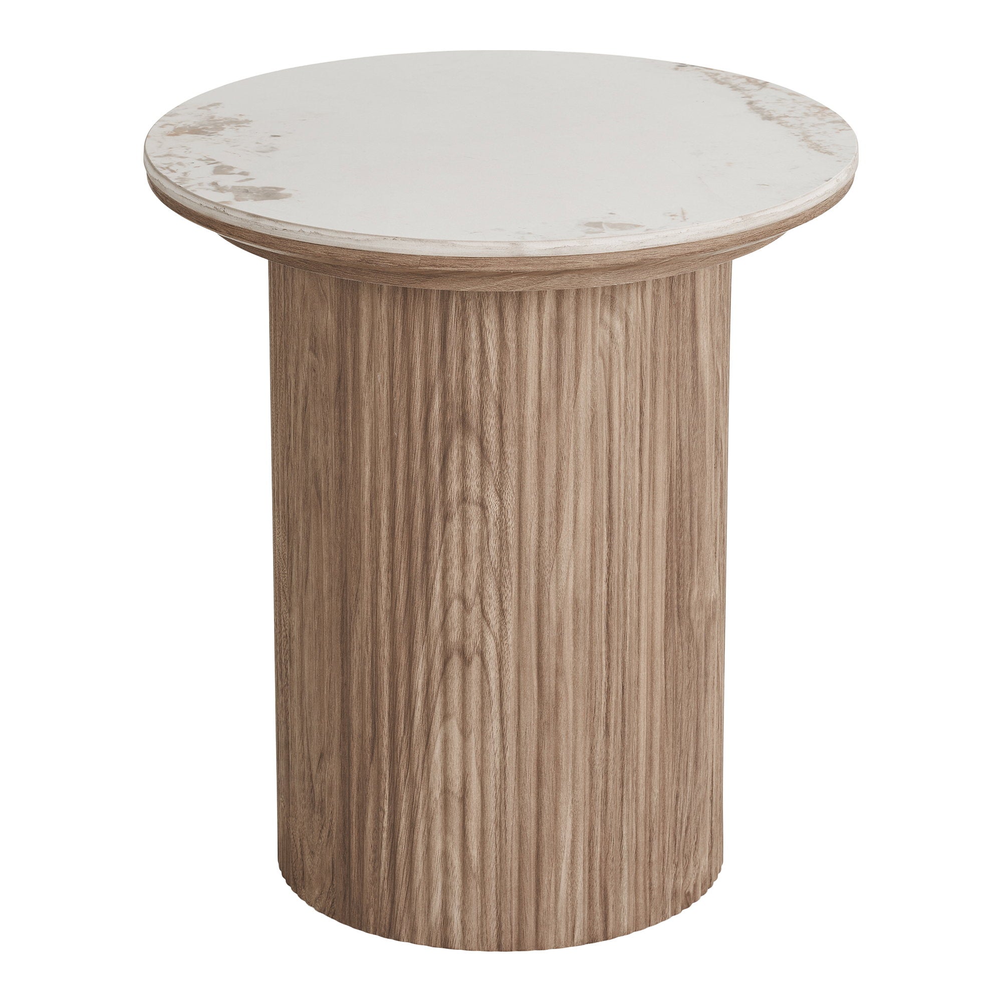 Athens Side Table – White / Brown