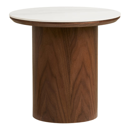 Noli Side Table – White / Dark brown