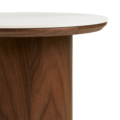 Noli Side Table – White / Dark brown
