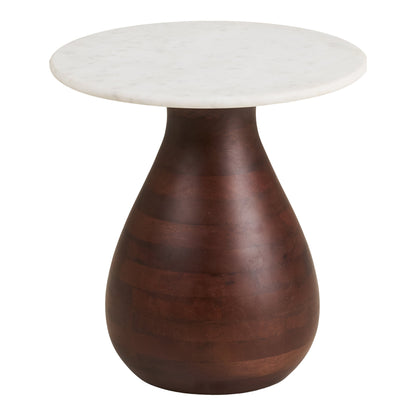 Heide Side Table – White / Dark brown