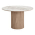 Athens Dining Table – White / Brown – 120×120 cm