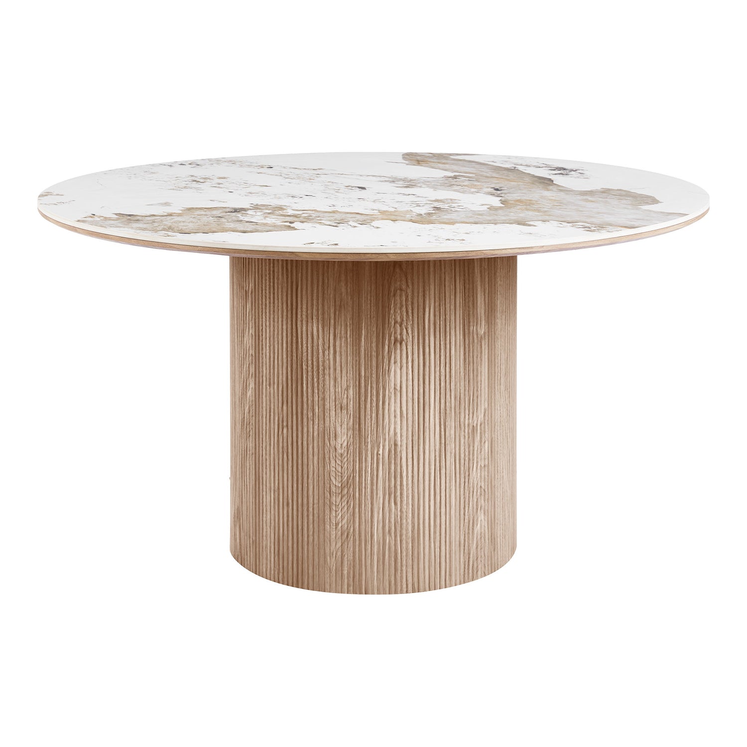 Athens Dining Table – White / Brown – 140×140 cm
