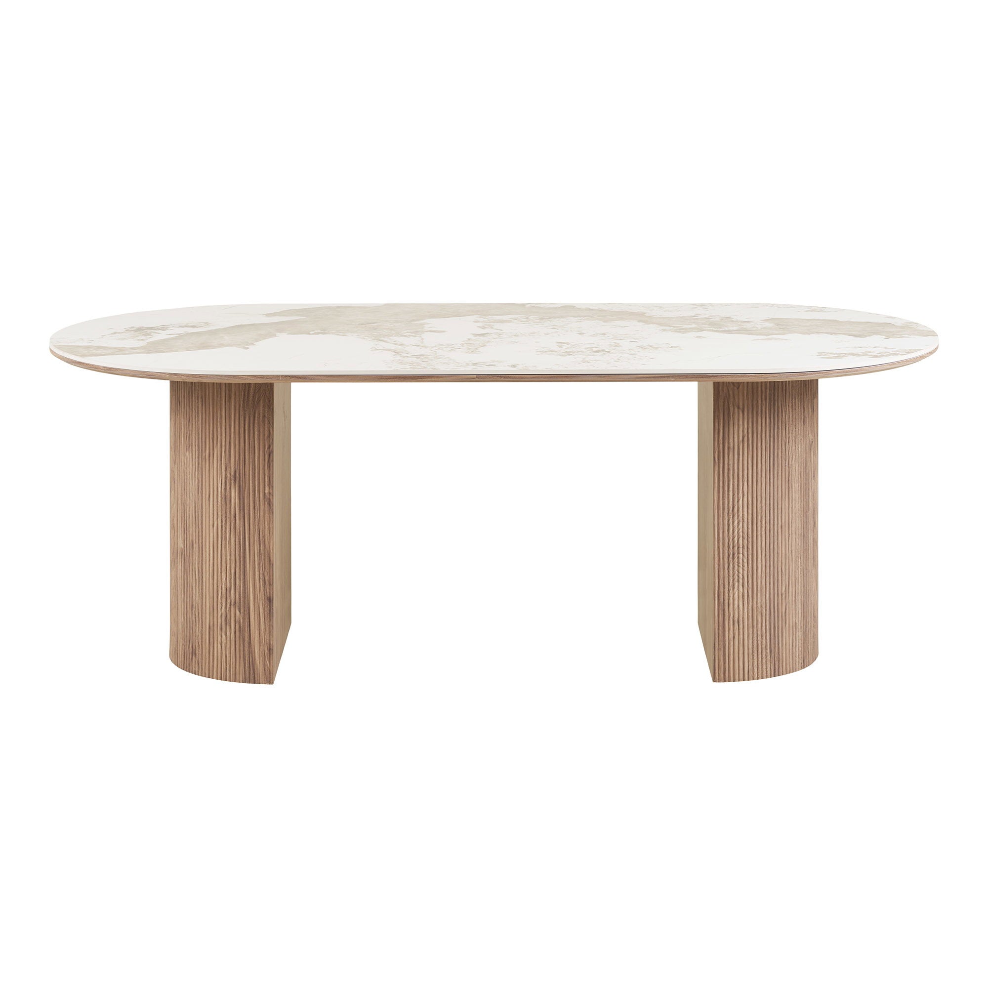 Athens Dining Table – White / Brown
