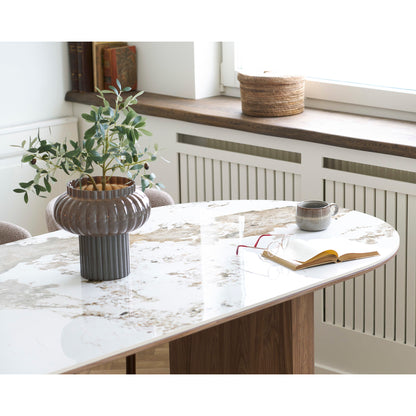 Athens Dining Table – White / Brown