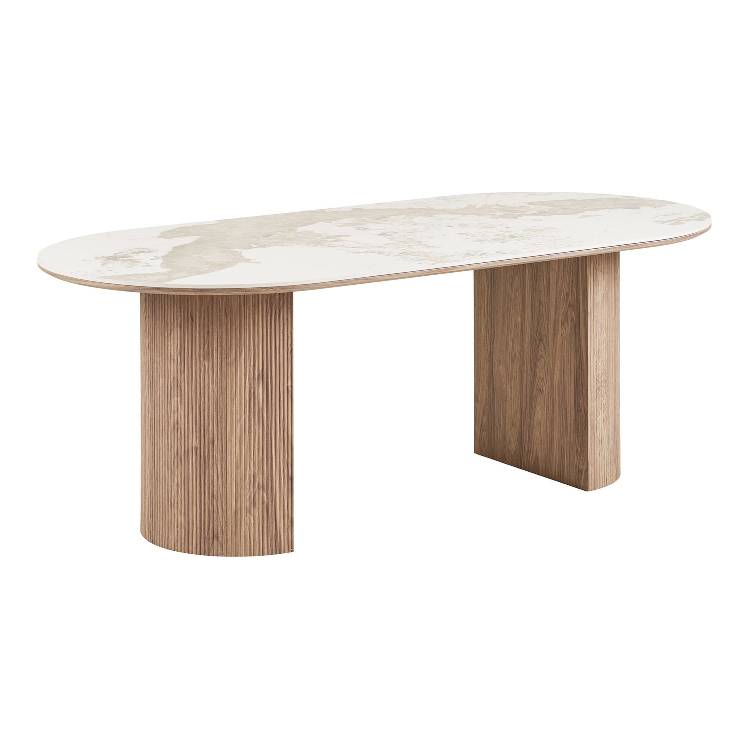 Athens Dining Table – White / Brown – 210×100 cm