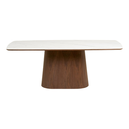Noli Dining Table – White / Dark brown