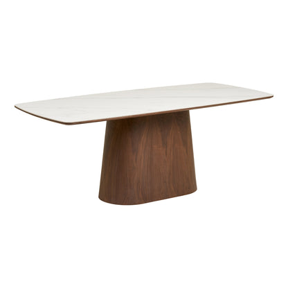 Noli Dining Table – White / Dark brown