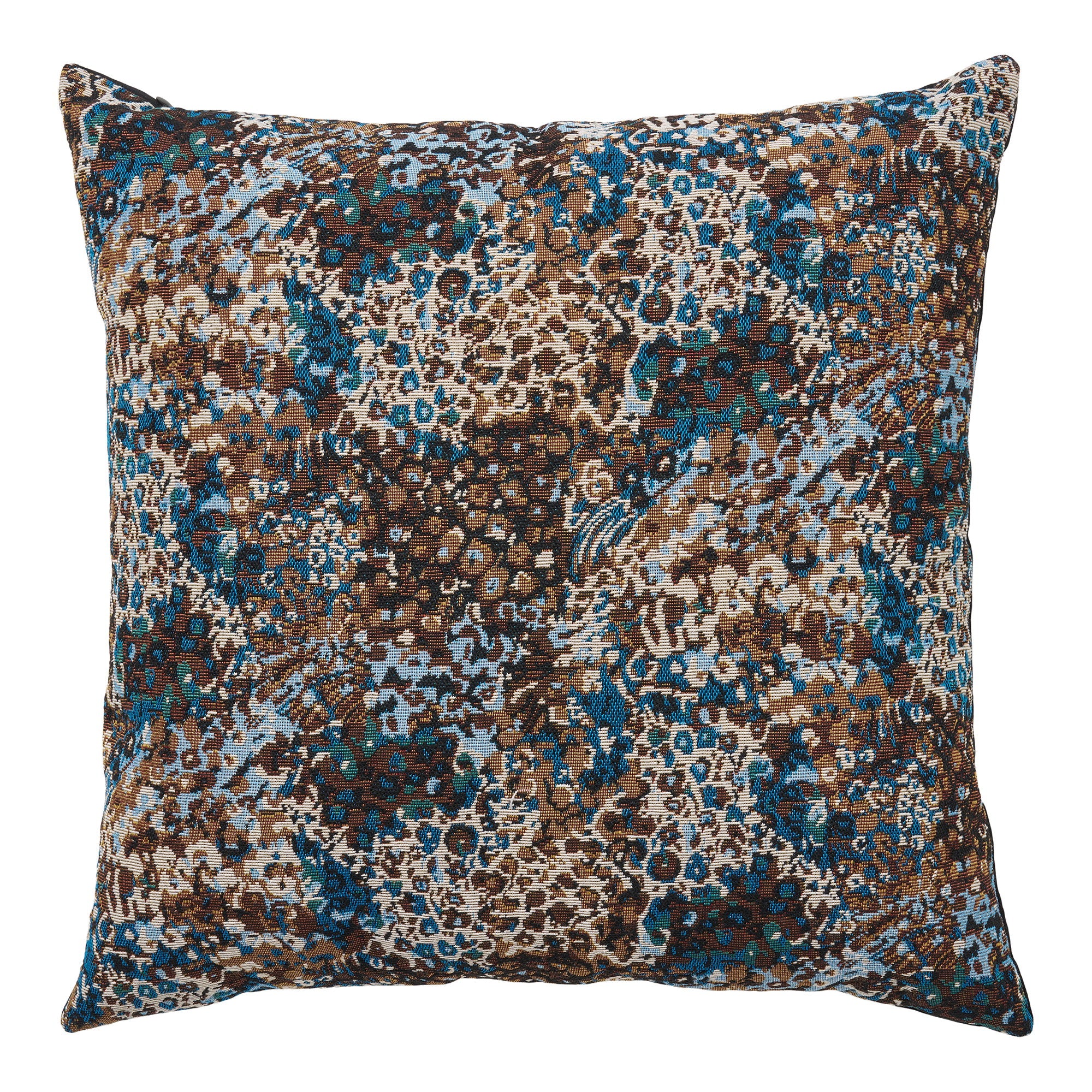 Blossom Cushion – Blue / Brown