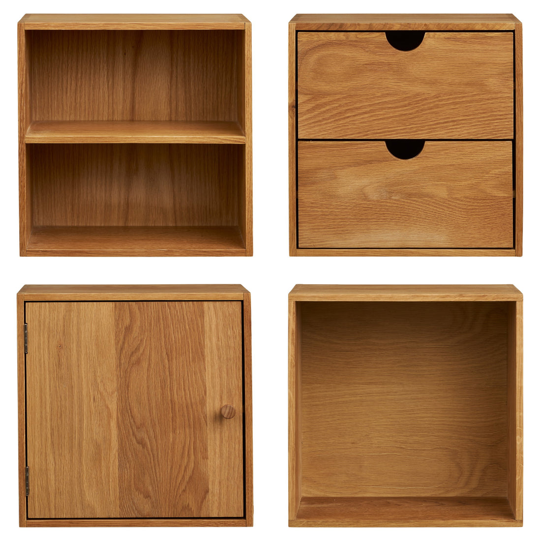 Townsville Wall Shelves, set of 4 – Oak – Natural