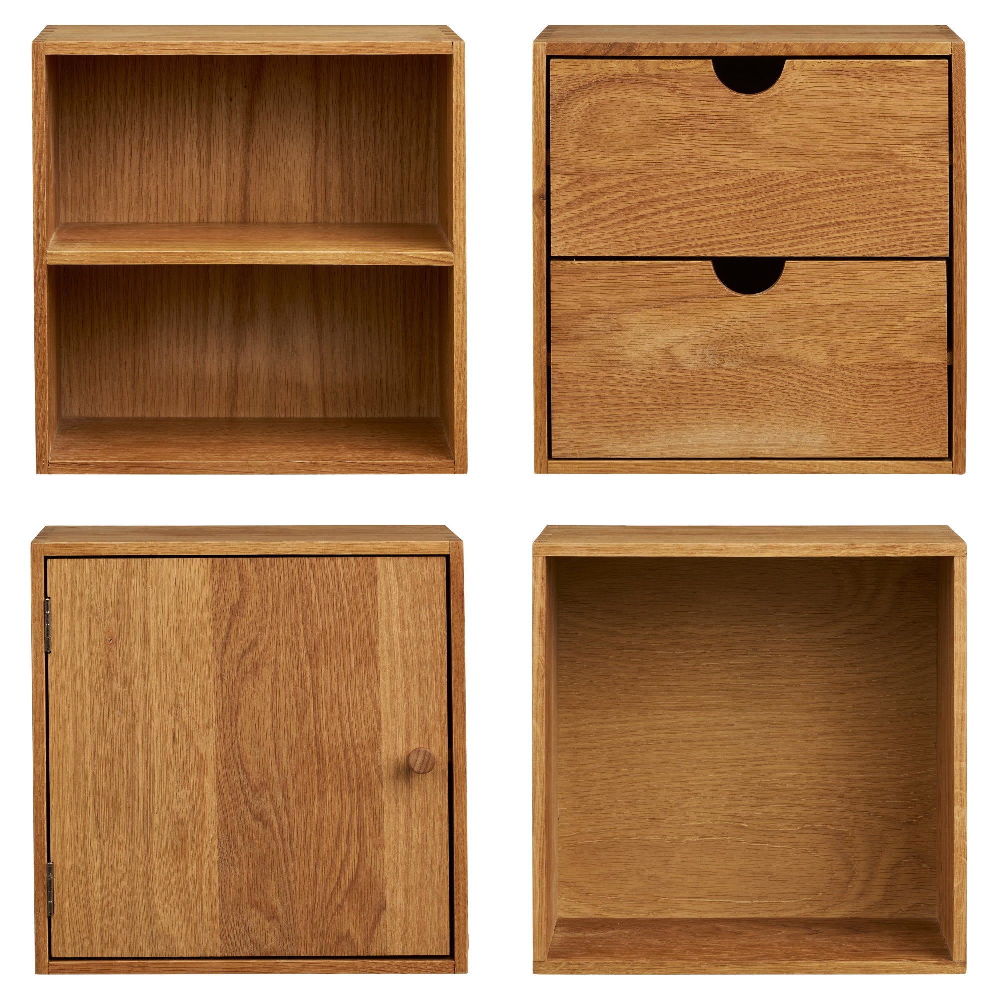 Townsville Wall Shelves, set of 4 – Oak – Natural
