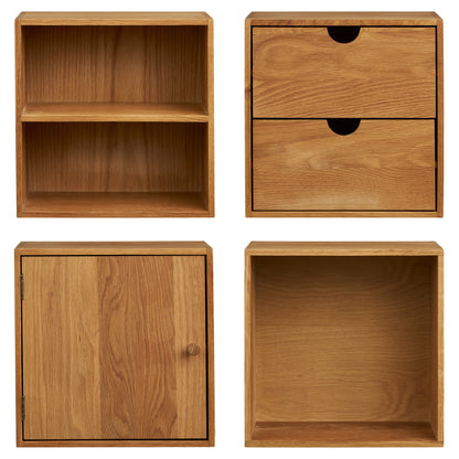 Townsville Wall Shelves, set of 4 – Oak – Natural