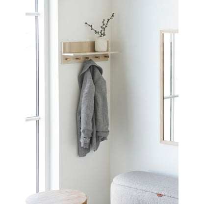 Rocca Wall Shelf with hooks – Beige