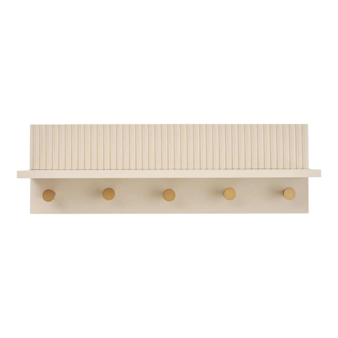 Rocca Wall Shelf with hooks – Beige