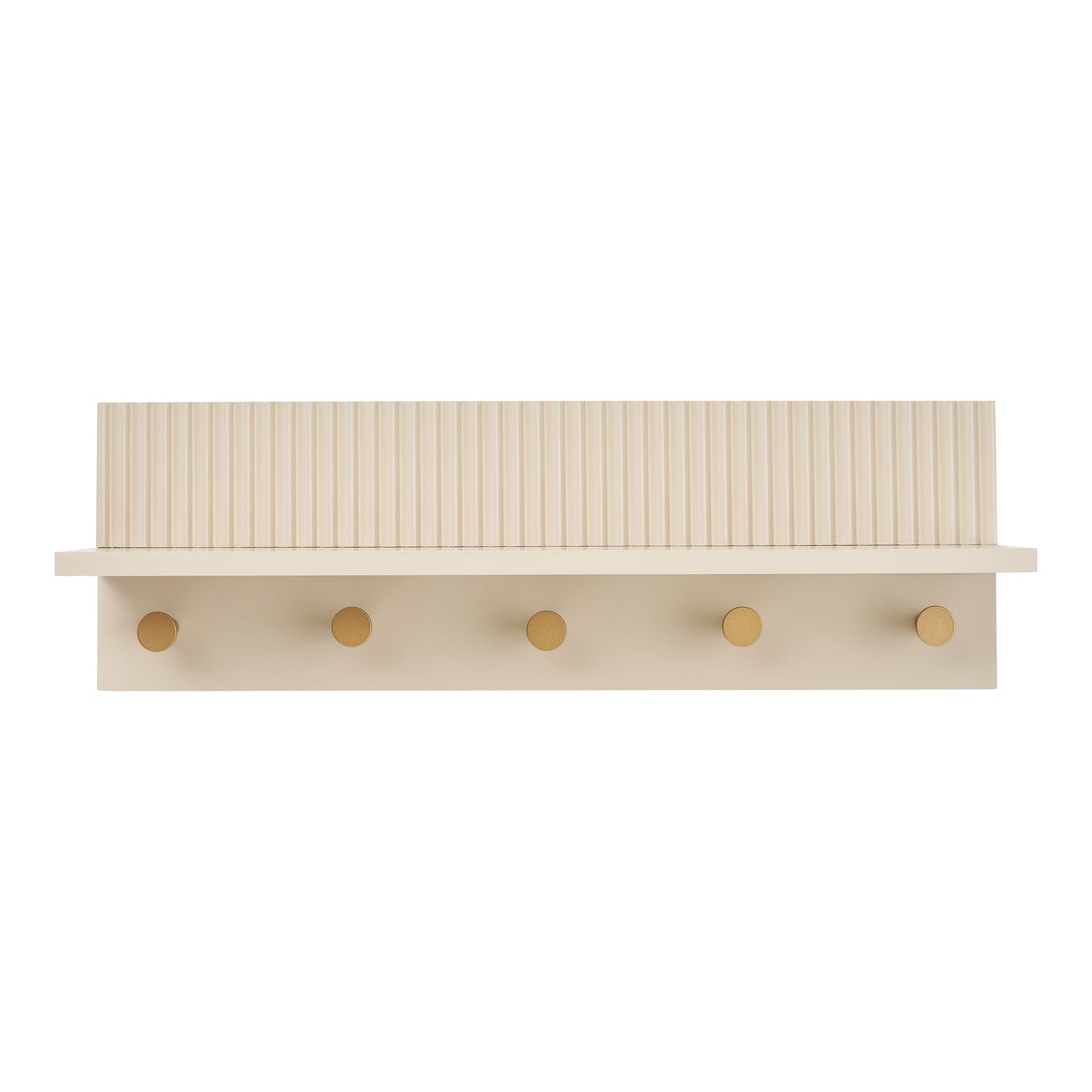Rocca Wall Shelf with hooks – Beige