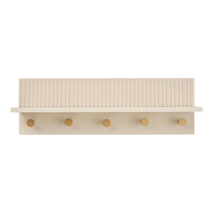 Rocca Wall Shelf with hooks – Beige